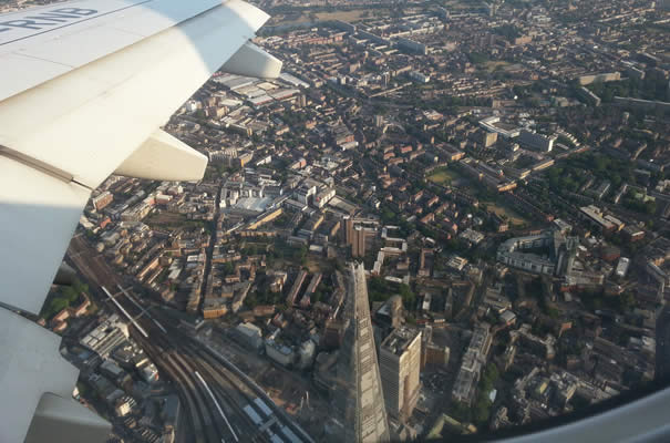 Vistas aterrizaje en London City Airport - The Shard