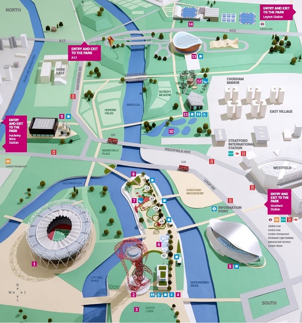 Mapa del Queen Elizabeth Olympic Park
