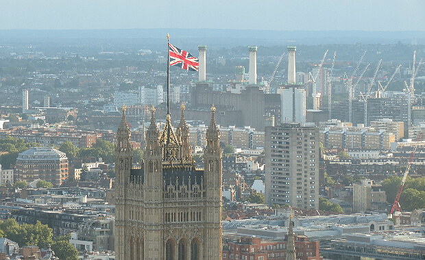 Houses of Parliament y Battersea Power station desde el London Eye